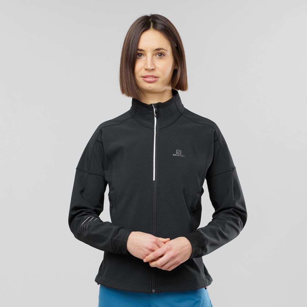 Salomon LIGHTNING WARM SSHELL JKT W - Womens Waterproof Jackets - Black - NZ (42851-ARDV)